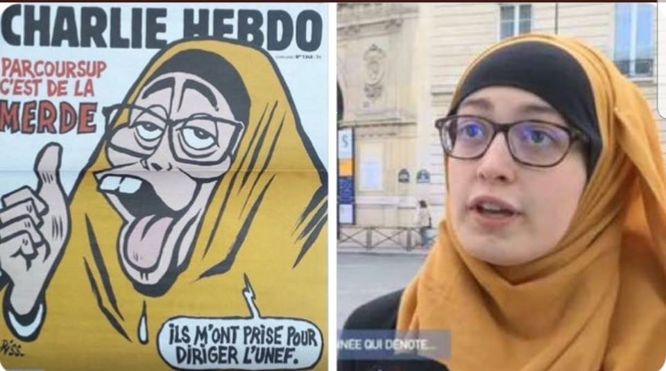 ফ্রান্সের সেই হিজাবী তরুণীকে ব্যঙ্গ করে শার্লি হেবদোর বর্ণবাদী কার্টুন