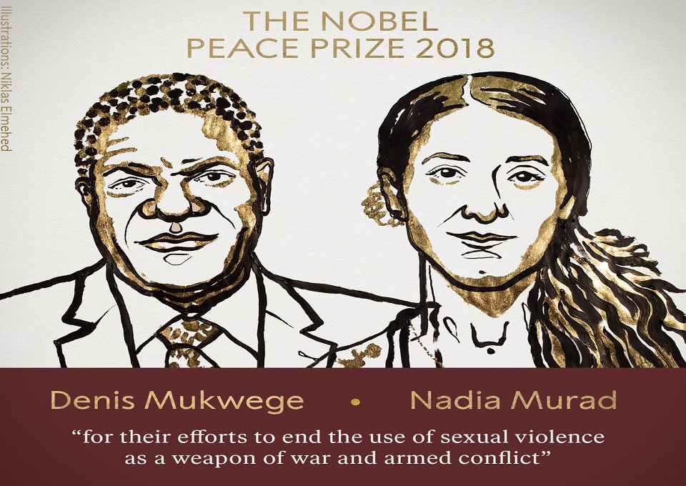 শান্তিতে নোবেল পুরস্কার পেলেন ডেনিস মুকওয়েগে ও নাদিয়া মুরাদ