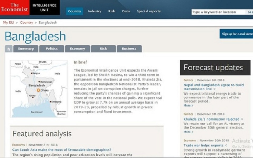 আবারও ক্ষমতায় আসছে আওয়ামী লীগ: ইআইইউ