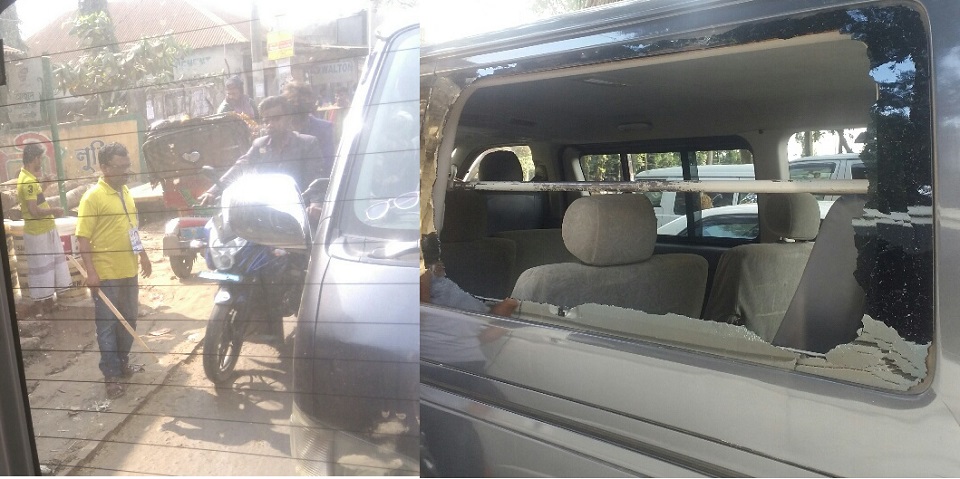 গাজীপুরে বিএনপি’র প্রার্থীর স্ত্রীর গণসংযোগে হামলা, গাড়ি ভাঙচুর