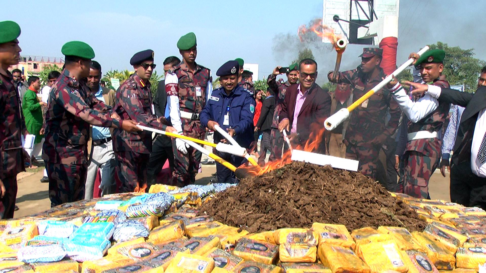 সুনামগঞ্জে কোটি টাকার মাদকদ্রব্য ধ্বংস