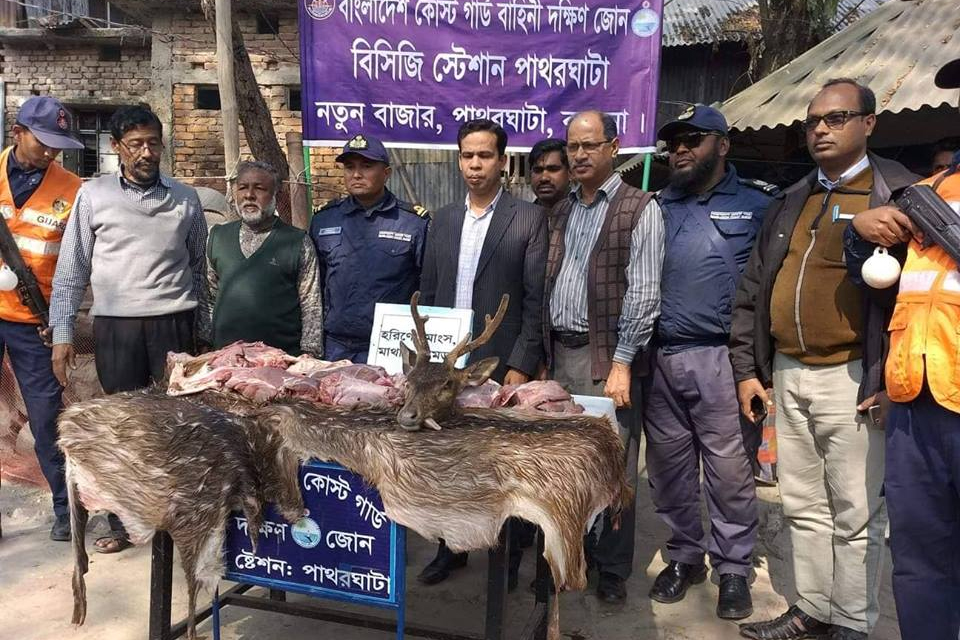 বরগুনার পাথরঘাটায় এক মণ হরিণের মাংস জব্দ