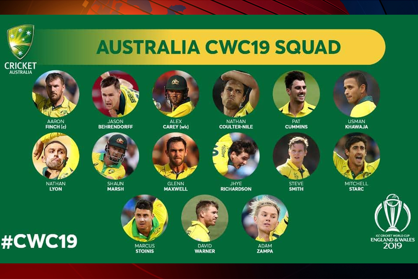 অস্ট্রেলিয়ার বিশ্বকাপ স্কোয়াডে স্মিথ-ওয়ার্নার, বাদ পড়লেন হ্যান্ডসকম্ব