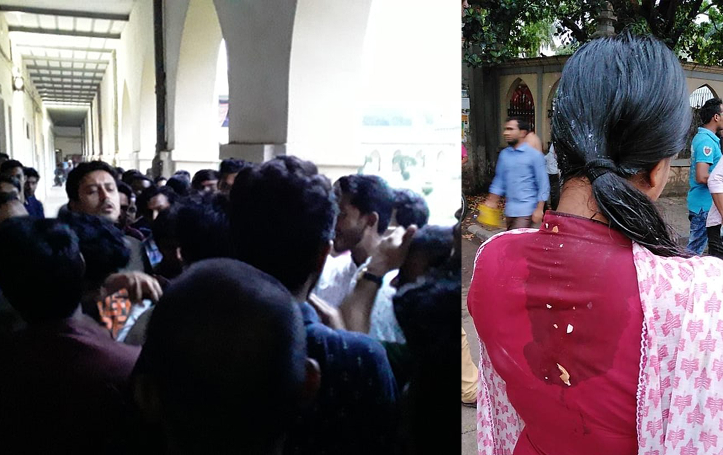 ঢাবির এসএম হলে ভিপি নুরের অবরুদ্ধ অবস্থা