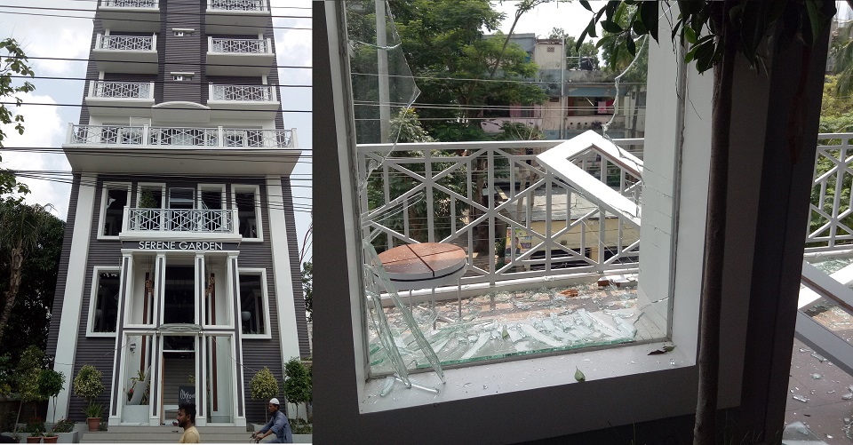 অভিজাত রেস্তোরাঁয় বিস্ফোরণ, উড়ে গেছে দরজা-জানালা