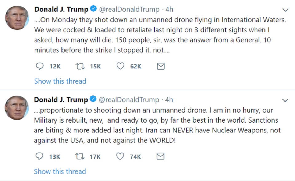 অন্তত ১৫০ প্রাণহানি এড়াতে ইরানে হামলার পরিকল্পনা বাতিল করলেন ট্রাম্প !