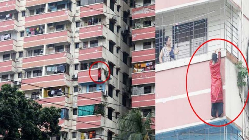 যে কারণে ১০ তলার কার্নিশে ঝুলছিল গৃহকর্মী