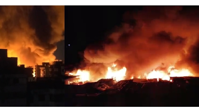 মিরপুরে বস্তিতে ভয়াবহ আগুন