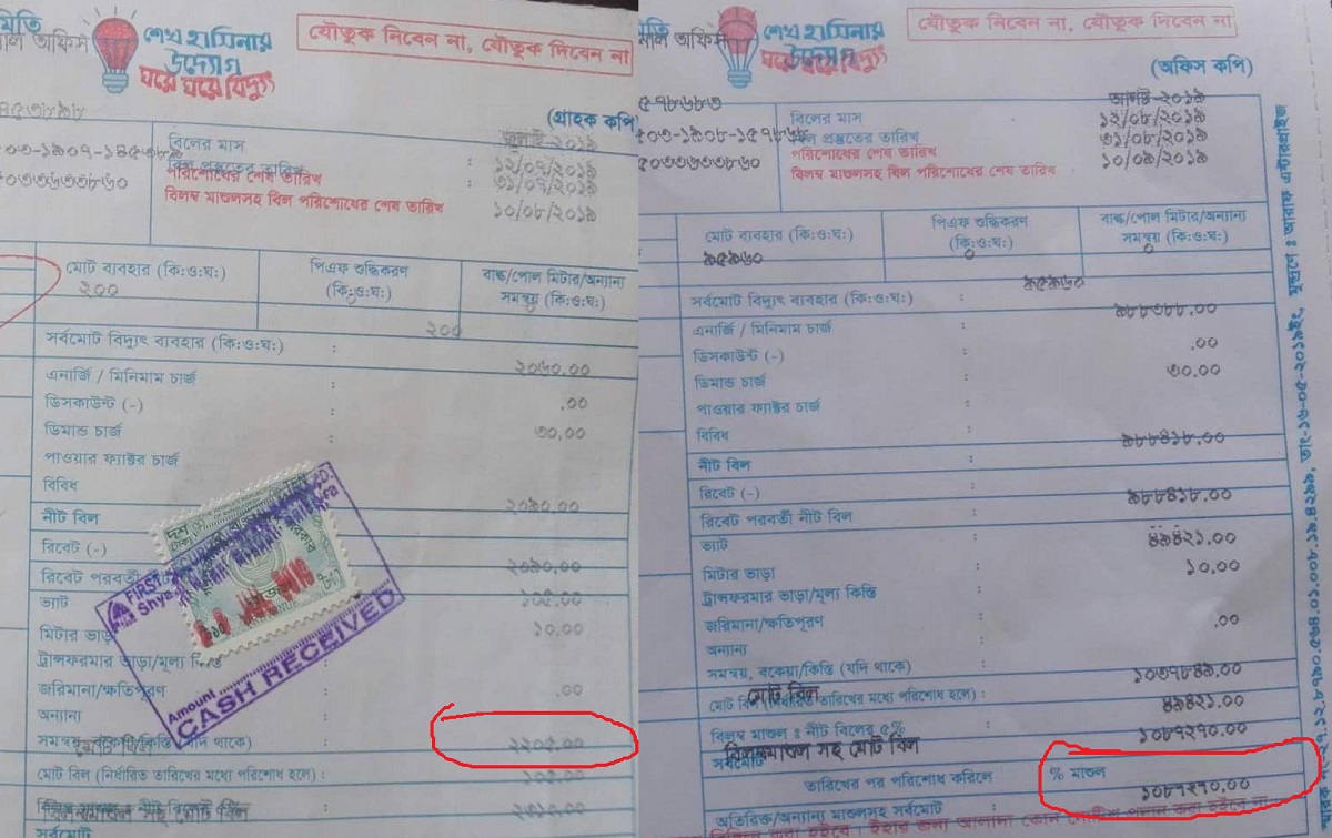 সাতক্ষীরা পল্লী বিদ্যুতের ‘ভূতুড়ে বিল’: জুলাইতে ২ হাজার, আগস্টে ১০ লাখ টাকা