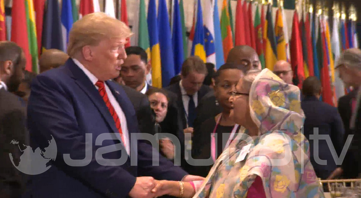 ট্রাম্পের সাথে প্রধানমন্ত্রীর কুশল বিনিময়