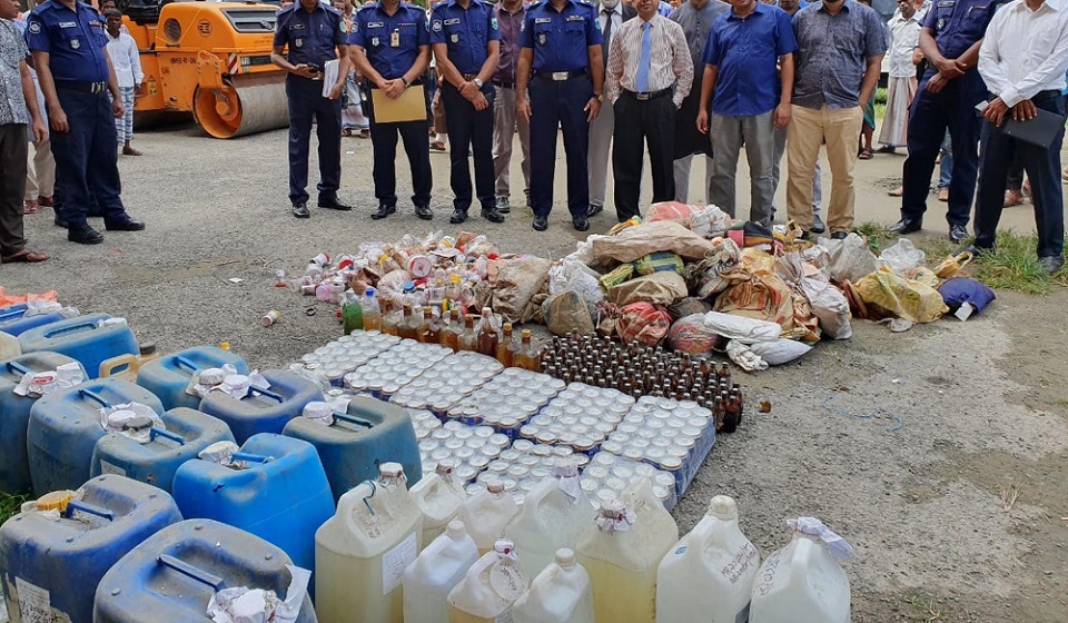 ৬ শতাধিক বিচার নিষ্পত্তি মামলার মাদক আলামত ধ্বংস