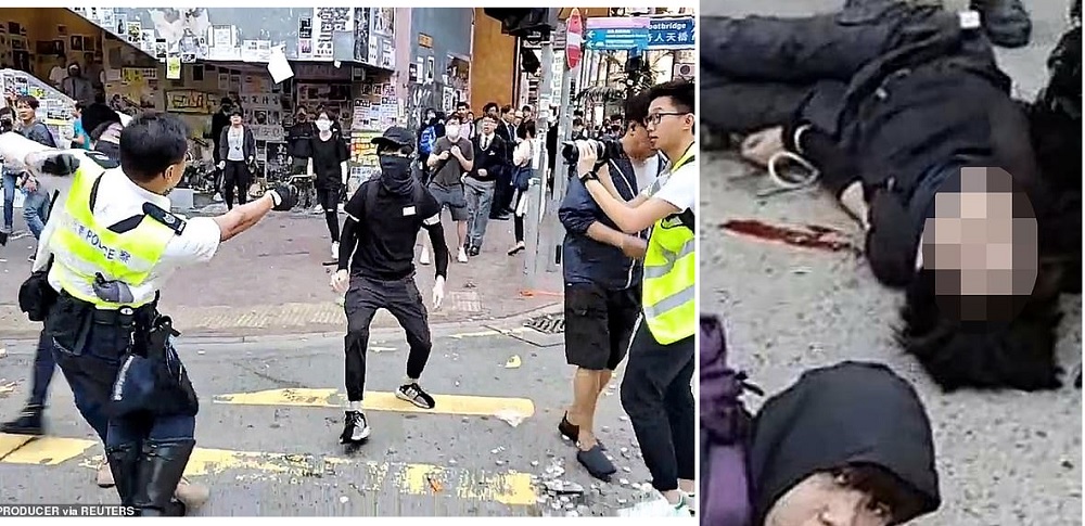 ফেসবুক লাইভে বিক্ষোভকারীর ওপর পয়েন্ট ব্ল্যাঙ্কে গুলি করলো হংকং পুলিশ