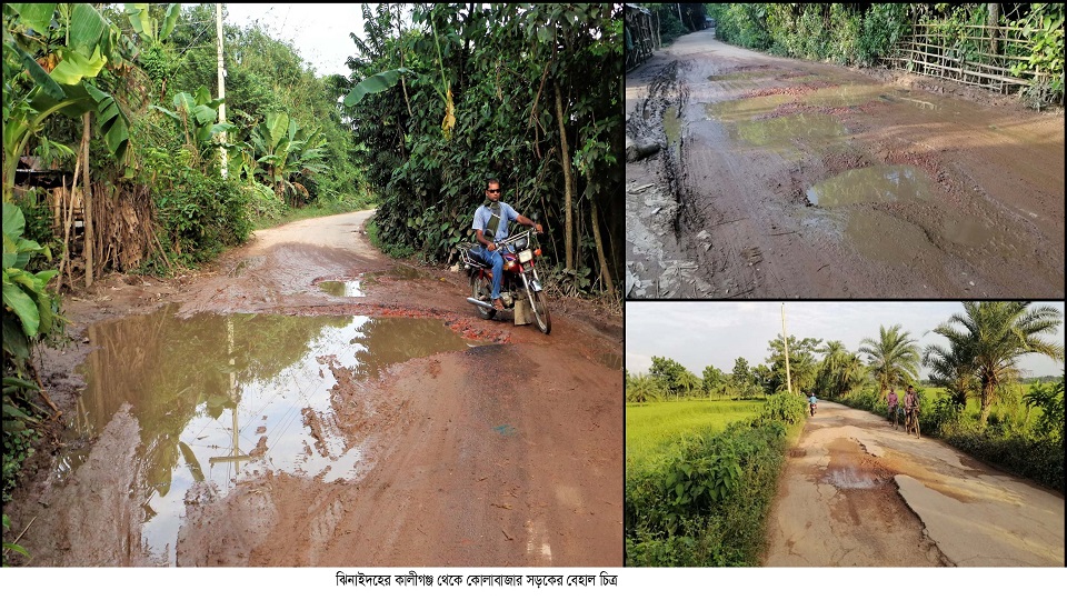 ঝিনাইদহের কালীগঞ্জ-কোলা বাজার সড়কের বেহাল দশা