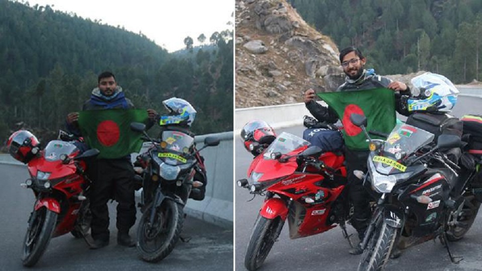 মোটরসাইকেলে করে ওমরাহ পালনের উদ্দেশ্যে মক্কার পথে ২ বাংলাদেশি তরুণ