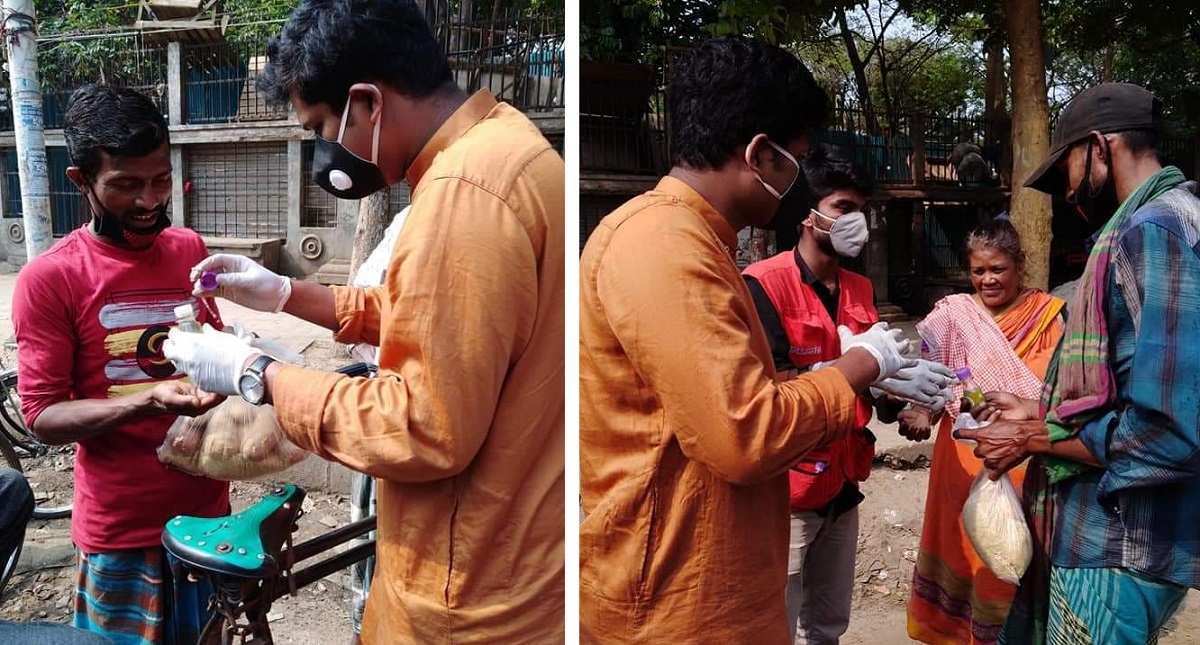 শ্রমজীবী মানুষের পাশে ডাকসু সদস্য সৈকত