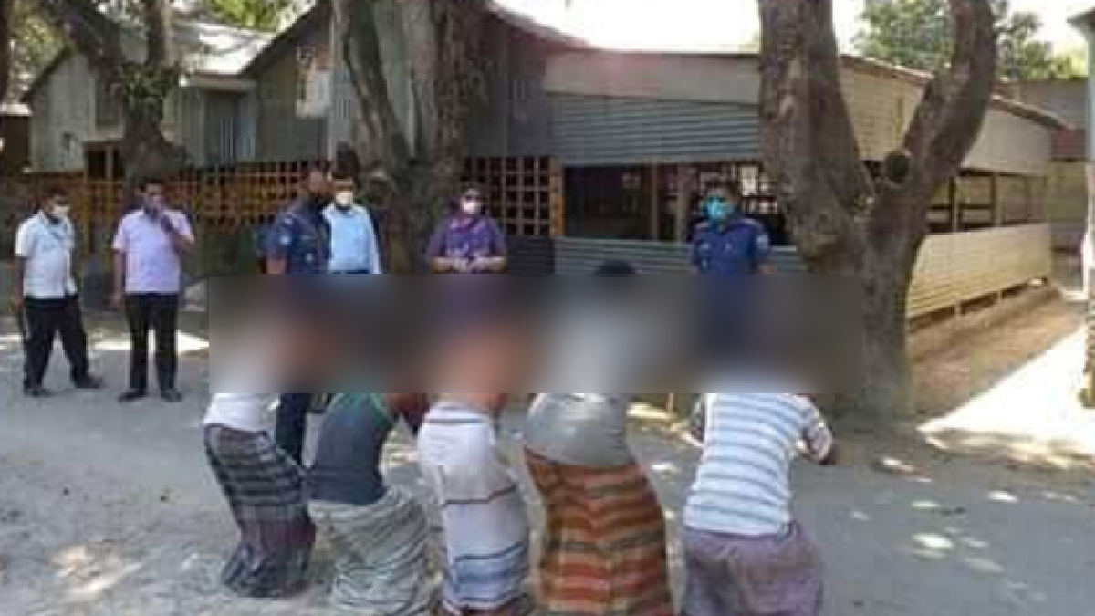 এবার ইউএনও’র সামনে ৫ যুবককে কান ধরিয়ে উঠবস