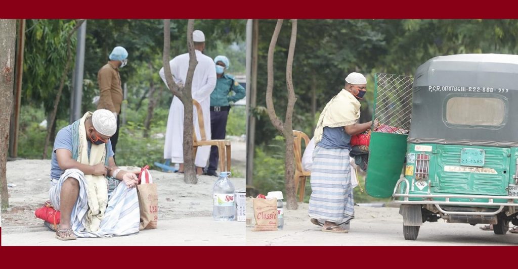 হাসপাতালে জায়গা হয়নি, সিএনজিতে বাড়ি ফিরলেন করোনা রোগী