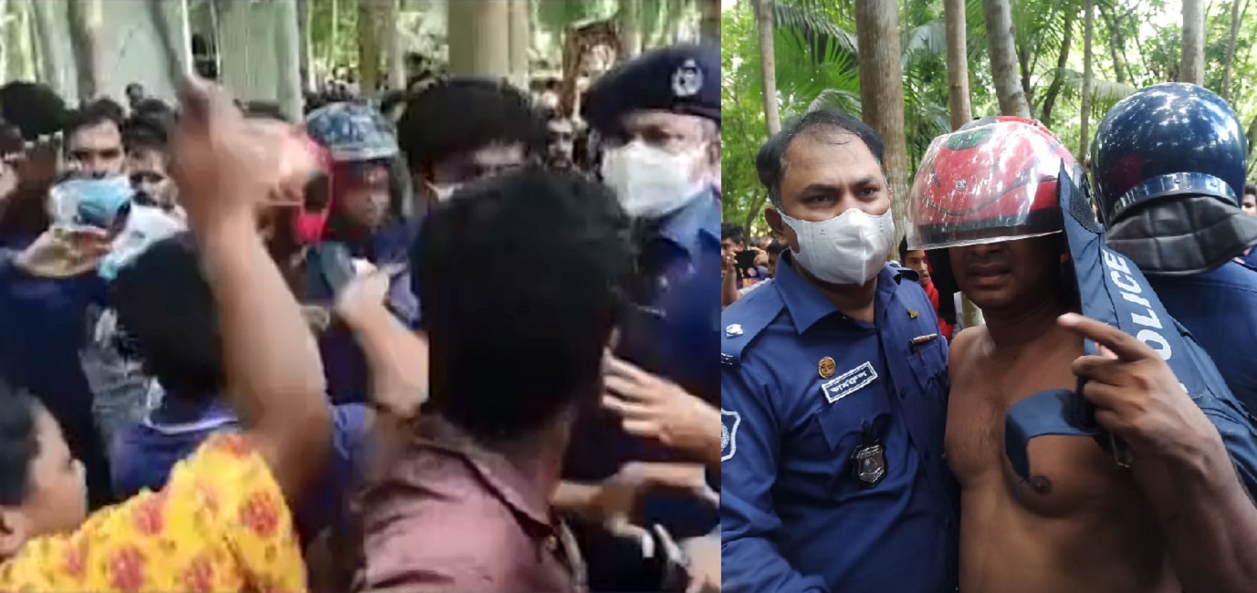 ব্যবসায়ী হত্যাকে কেন্দ্র করে পুলিশের ওপর গ্রামবাসীর হামলা