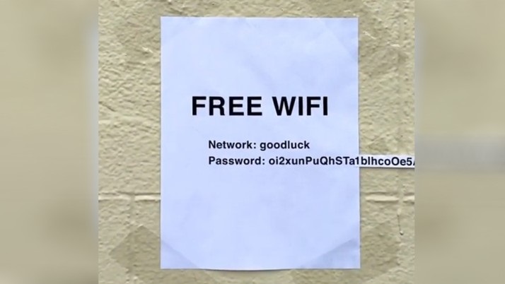পাঁচিলে লেখা ওয়াইফাইয়ের পাসওয়ার্ড, তবে ব্যবহার করা সহজ নয়! (ভিডিও) পাঁচিলে লেখা ওয়াইফাইয়ের পাসওয়ার্ড, তবে ব্যবহার করা সহজ নয়