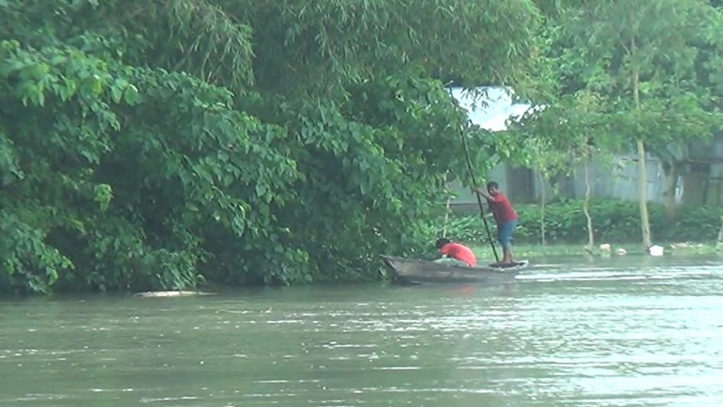 কুড়িগ্রামে কমতে শুরু করেছে ধরলার পানি