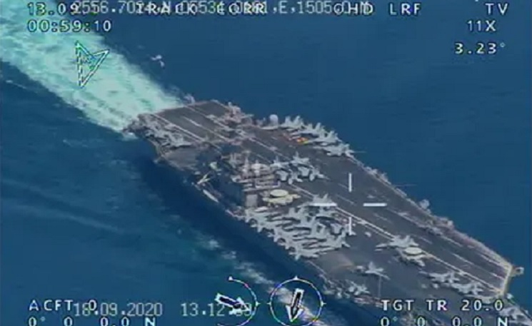 পারস্য উপসাগরে মার্কিন রণতরী প্রবেশের ছবি প্রকাশ ইরানের