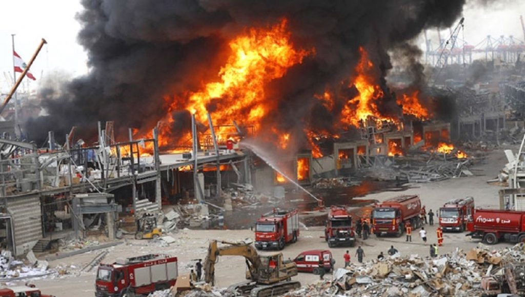 বৈরুত বন্দরে আবারও ভয়াবহ আগুন