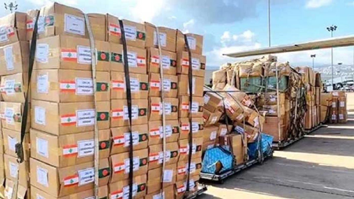 লেবাননে ৩ হাজার ৩৬০ কেজি গ্লাস সামগ্রী প্রেরণ করলো বাংলাদেশ