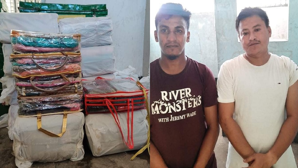 খাগড়াছড়িতে ছাত্রলীগ নেতাসহ আটক ২, অবৈধ ভারতীয় শাড়ি উদ্ধার