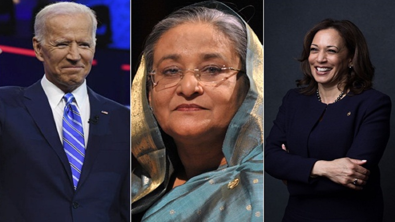 বাইডেন ও কমলাকে শেখ হাসিনার অভিনন্দন বাইডেন ও কমলাকে শেখ হাসিনার অভিনন্দন