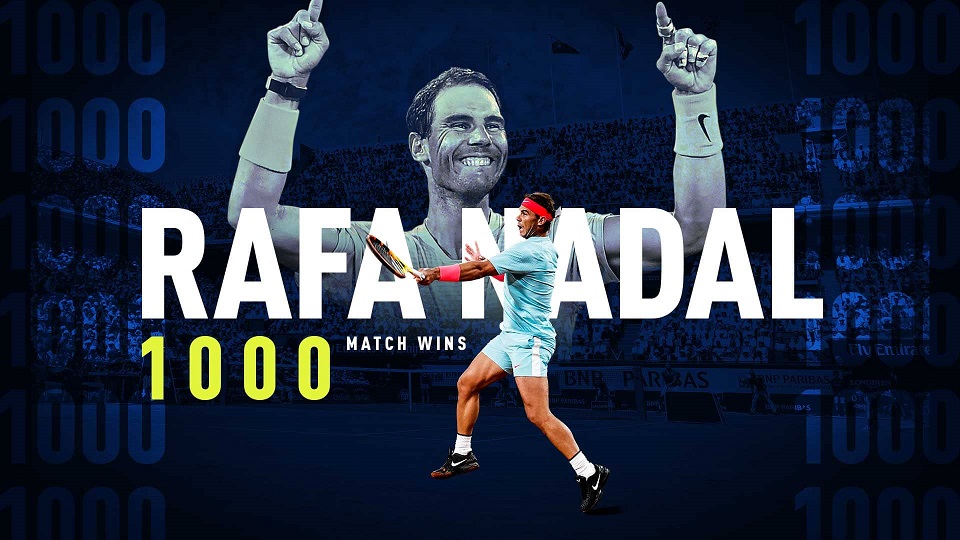বিশ্বের চতুর্থ খেলোয়াড় হিসেবে ১ হাজার তম জয় পেলেন রাফায়েল নাদাল