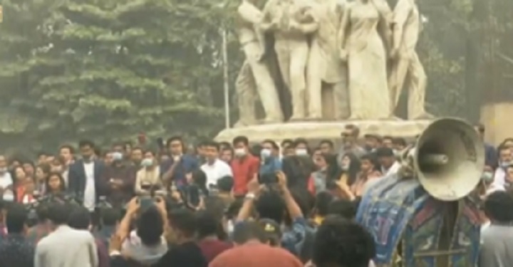 বঙ্গবন্ধুর ভাস্কর্যের ওপর হামলার প্রতিবাদে ছাত্রলীগের কর্মসূচি