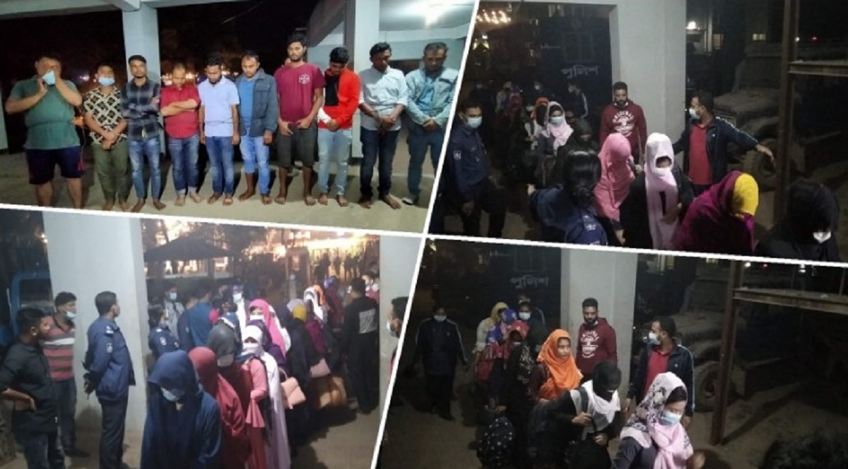 আবাসিক কটেজে অসামাজিক কার্যকলাপ, নারীসহ আটক ৫২