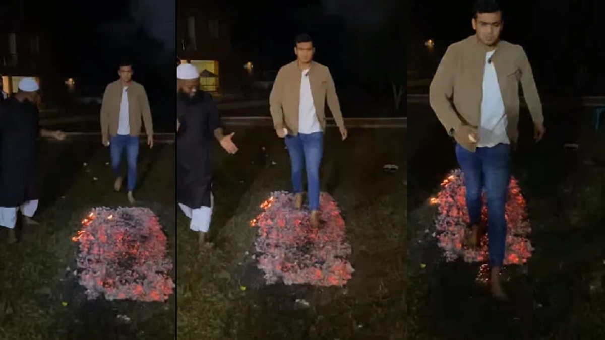 খালি পায়ে আগুনের ওপর হাঁটলেন তাসকিন! (ভিডিও)