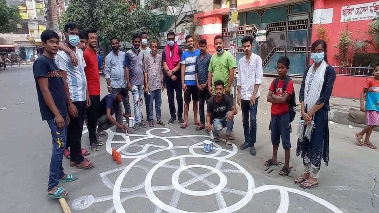 সুবর্ণজয়ন্তী উপলক্ষে পুরো বাসাবো জুড়ে চলছে আলপনা উৎসব