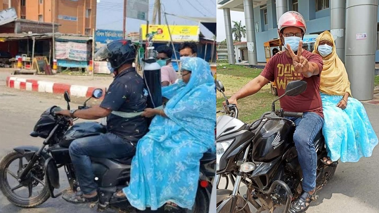মাকে নিয়ে সেই বাইকেই বাড়ি ফিরলেন ছেলে জিয়াউল