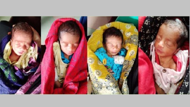 একসঙ্গে জন্ম নেয়া ৪ নবজাতক সুস্থ আছে, ভালো আছেন মা