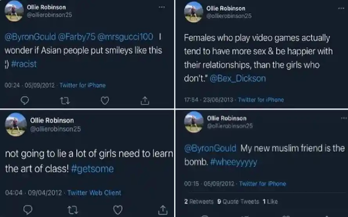 বিতর্কিত টুইটের জন্য ক্ষমা চাইলেন অলি রবিনসন