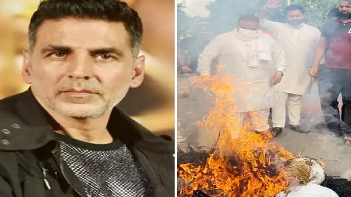 অক্ষয়ের কুশপুত্তলিকা দাহ