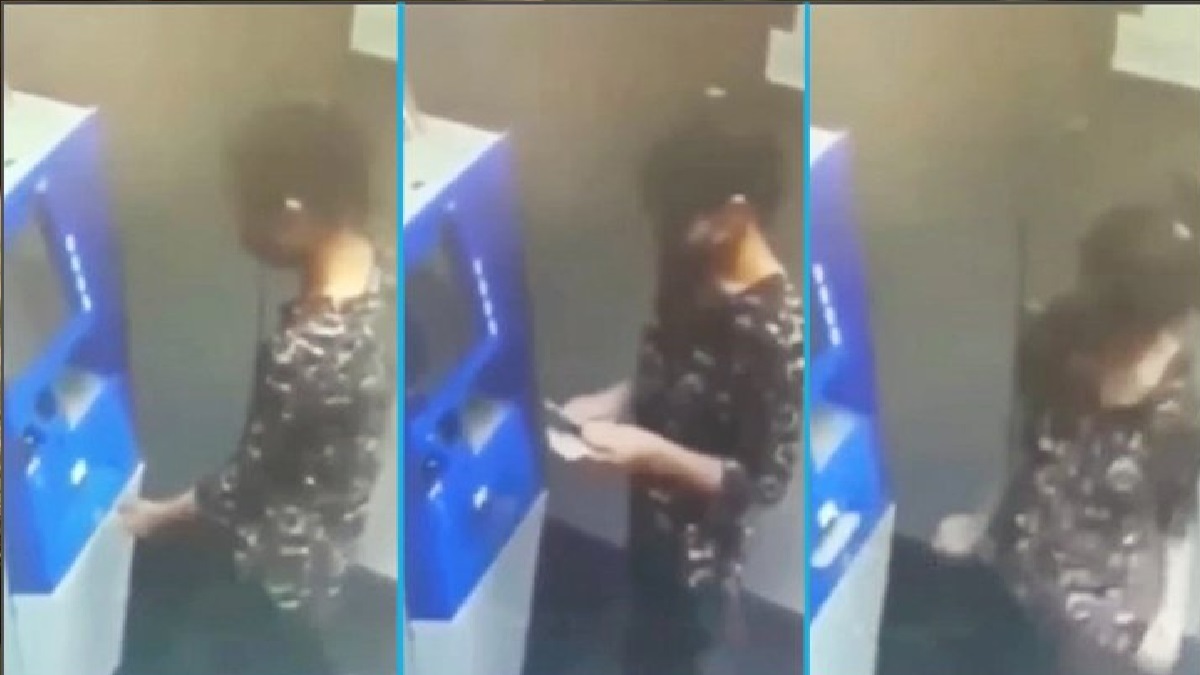 বেতনের টাকা উঠিয়েই বুথের ভিতর তরুণীর নাচ (ভিডিও)