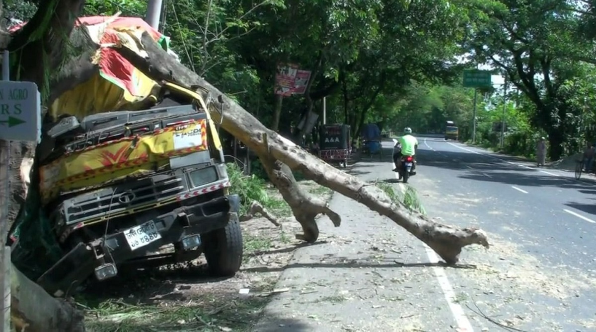 নাটোরে ট্রাক নিয়ন্ত্রণ হারিয়ে গাছের সাথে ধাক্কা, হেলপার নিহত