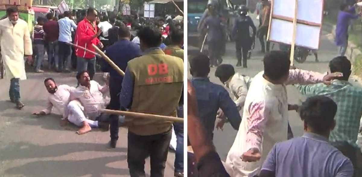 নাটোরে বিএনপি-পুলিশ ব্যাপক সংঘর্ষ, সাংবাদিকসহ আহত ২০ (ভিডিও)