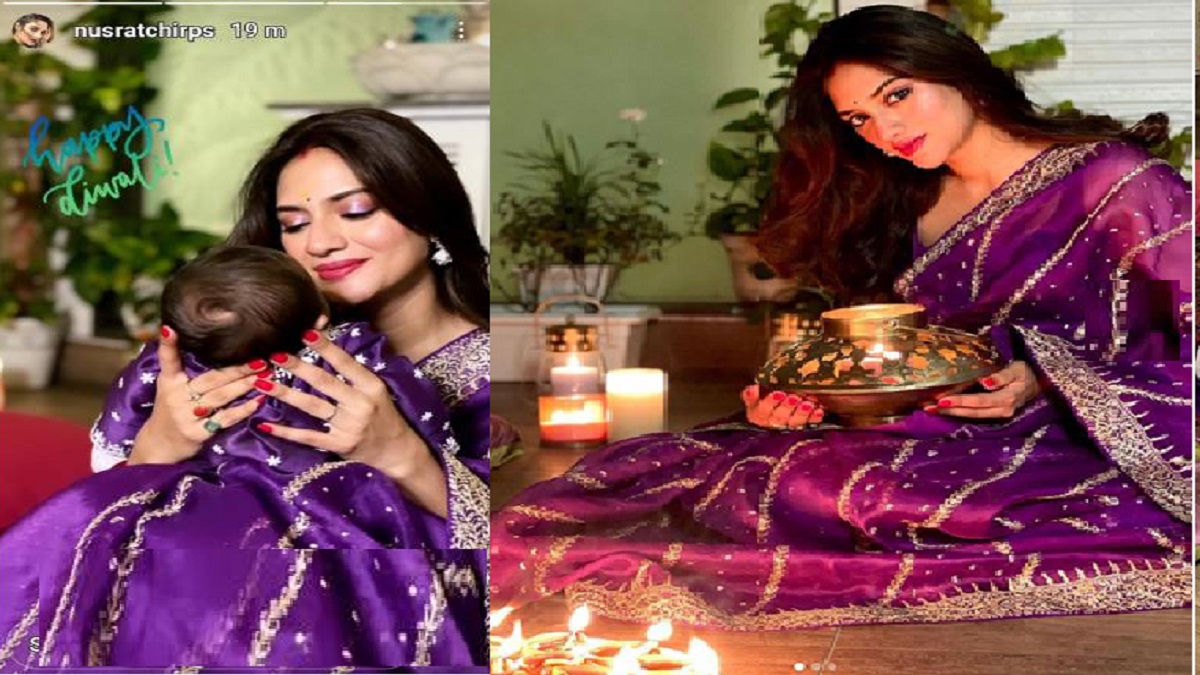 প্রথমবারের মতো সন্তানকে সামনে আনলেন নুসরাত