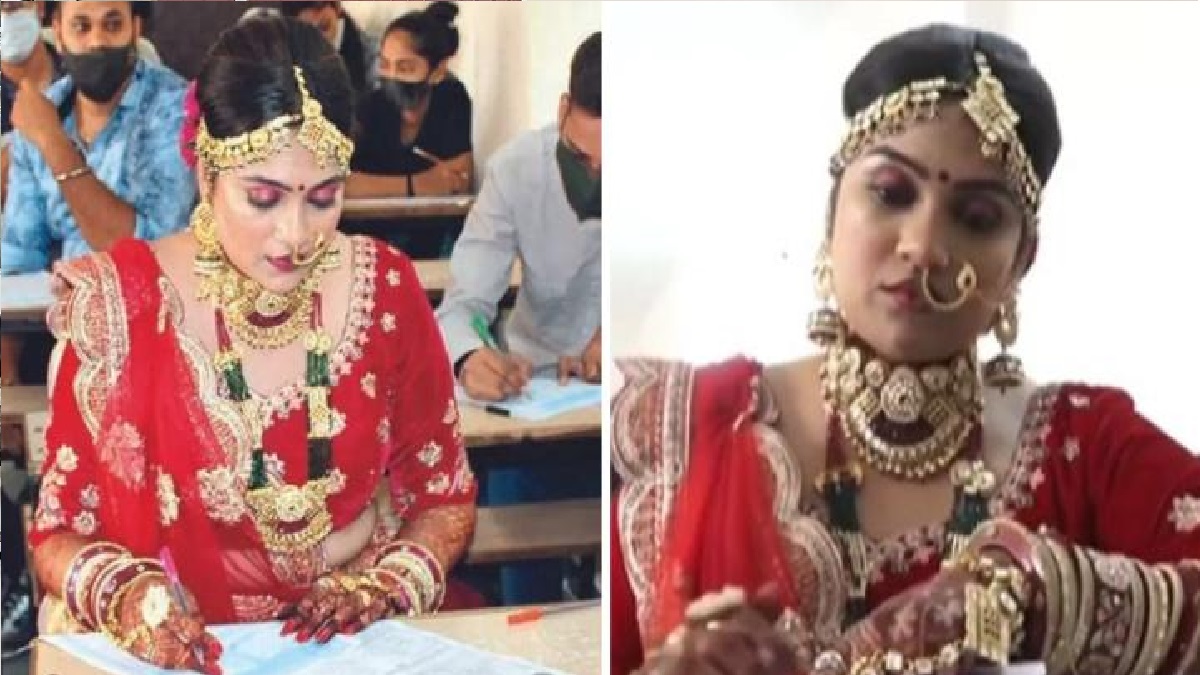 বিয়ে ও পরীক্ষা একই দিনে, বউ সেজে পরীক্ষা দিলেন কনে