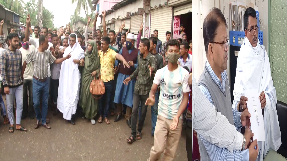 ভোলায় কাফনের কাপড় পরে প্রতীক সংগ্রহ, হামলার শিকার বিদ্রোহী প্রার্থী