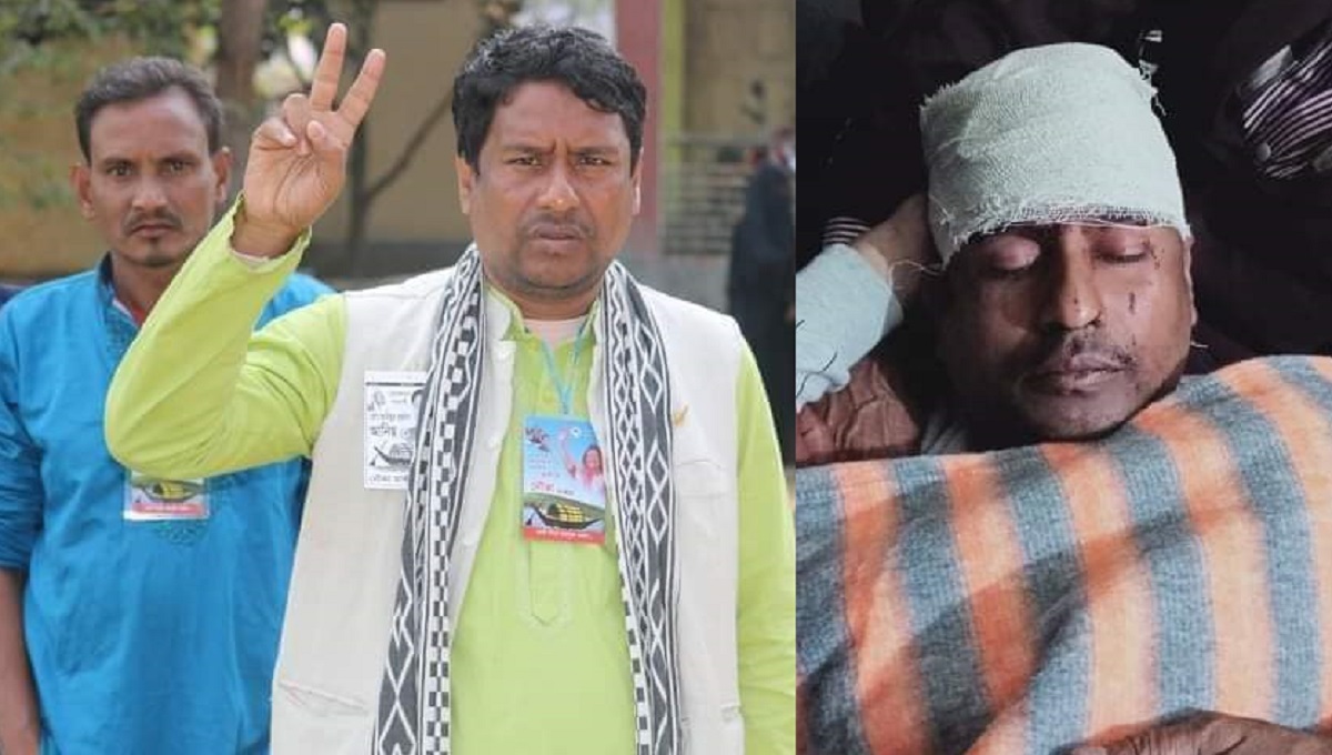 গাইবান্ধায় নৌকার নির্বাচিত চেয়ারম্যানকে কুপিয়ে জখম