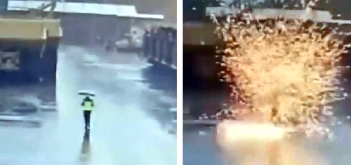 মাথায় বজ্রাঘাতের পরও বেঁচে ফিরলেন নিরাপত্তা কর্মী! (ভিডিও)