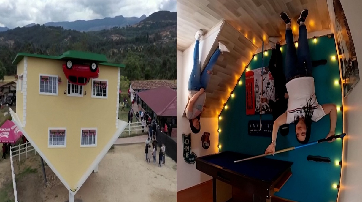 উল্টো বাড়ি বানিয়ে চমক, ছাদ মাটির দিকে!