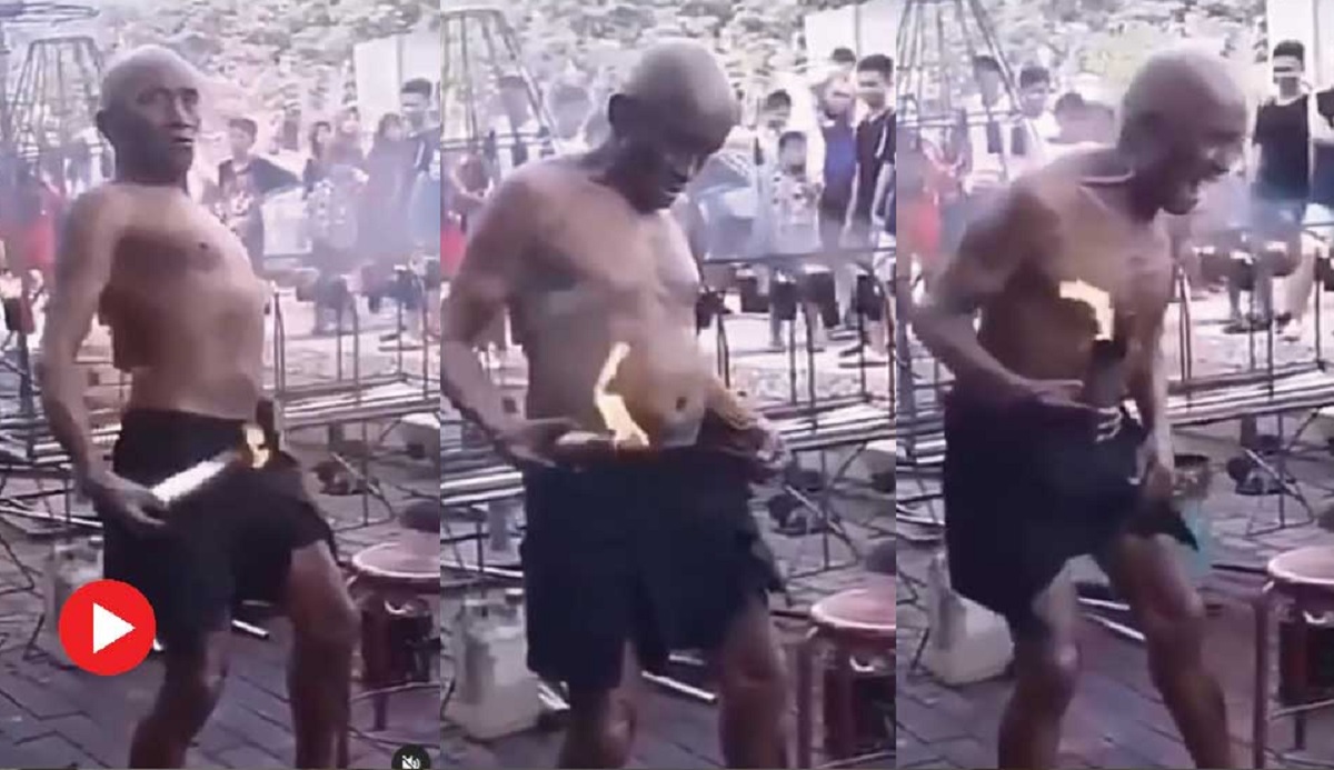 অন্তর্বাসের ভেতরে আগুন দিয়ে স্টান্ট! তারপর যা হলো…