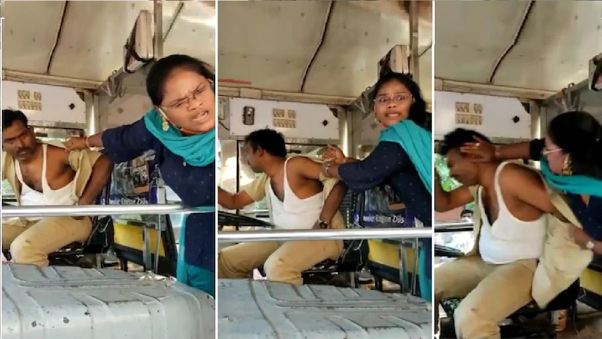 বাসচালককে পেটানোর দায়ে গ্রেফতার এক নারী