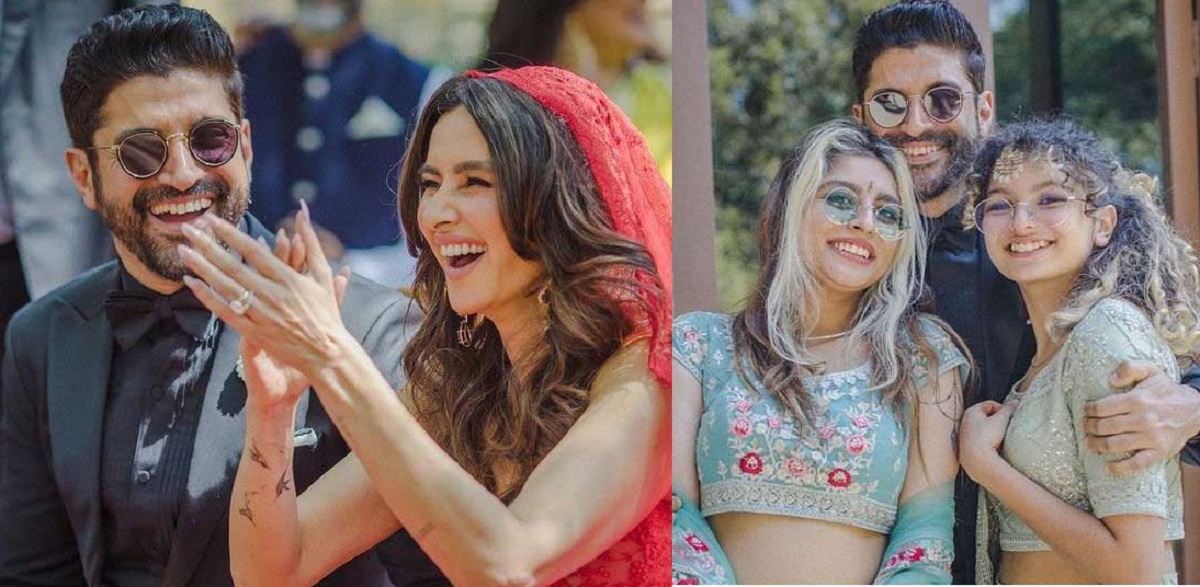 নেচে-গেয়ে বাবার বিয়ে মাতালেন ফারহান কন্যারা